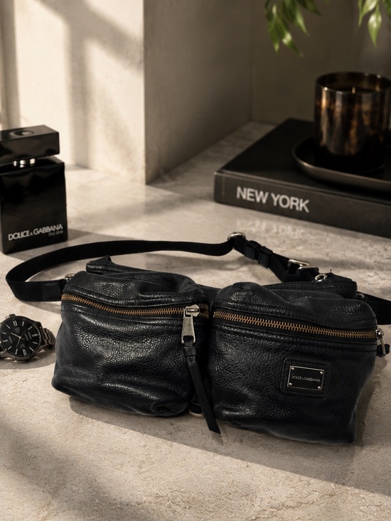 Dolce & Gabbana Other - Dolce & Gabbana Black Leather Waist Bag / Belt Bag